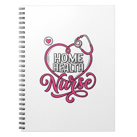 Carnet Infirmière à domicile Stéthoscope Rose Design de C (Devant)