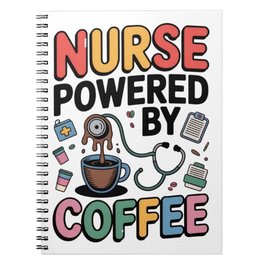 Carnet Infirmière alimentée par le café (Devant)
