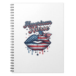 Carnet Infirmière Américaine Lips Patriotic Vector Design