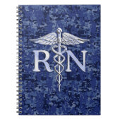 Carnet Infirmière autorisée RN Silver Caduceus sur Camo d (Devant)