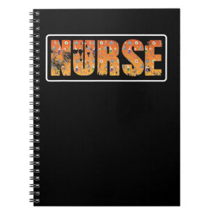 Carnet Infirmière Cadeau Halloween avec Citrouille Spider