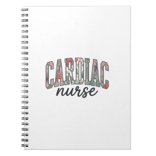 Carnet Infirmière cardiaque à motif floral et lettrage un