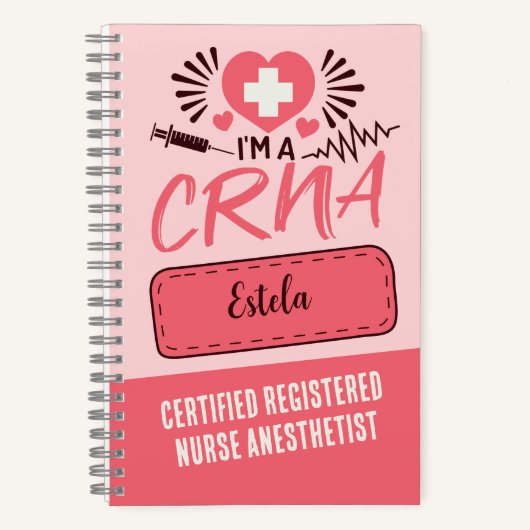 Carnet Infirmière certifiée CRNA Infirmière certifiée Ane (Recto)