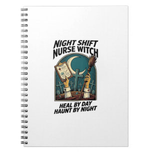Carnet Infirmière de nuit Sorcière Rétro Halloween Tee