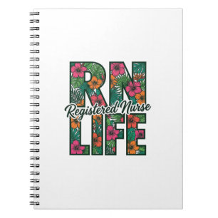 Carnet Infirmière diplômée RN Life Floral Vector Design_1