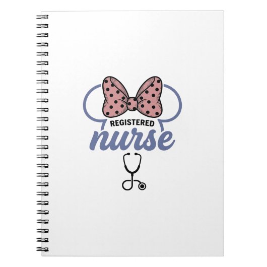 Carnet Infirmière diplômée Stéthoscope à ruban Graphique (Devant)