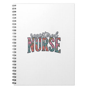 Carnet Infirmière diplômée T-shirt typographie florale vi
