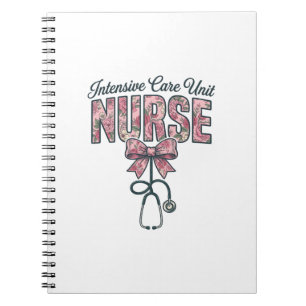 Carnet Infirmière en soins intensifs floral nœud concepti