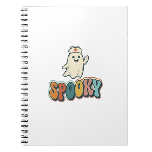 Carnet Infirmière Halloween Fantôme Époxy Drôle_1 (Devant)