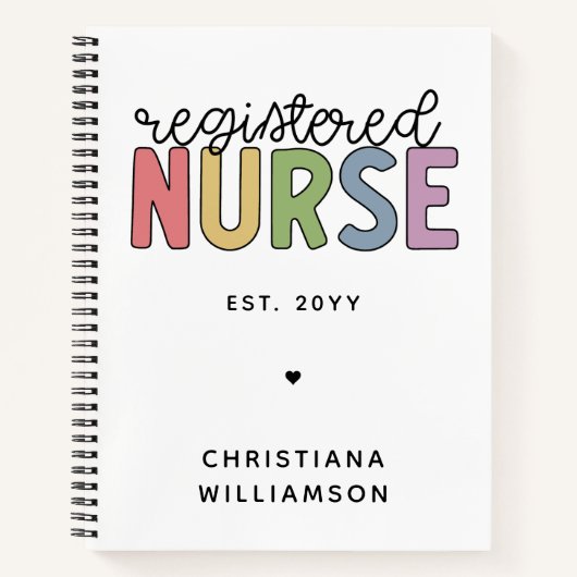 Carnet Infirmière inscrite sur mesure Colorful Graduation (Devant)