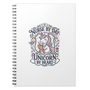 Carnet Infirmière Licorne de Jour Licorne de Coeur Fond B