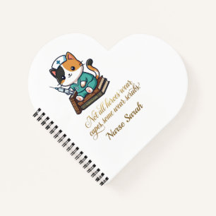 Carnet Infirmière mignonne chat calico personnalisé 