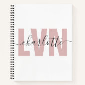 Carnet Infirmière professionnelle Chic LVN personnalisée (Devant)