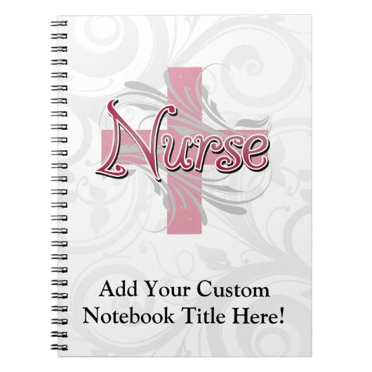 Carnet Infirmière rose de croix/remous (Devant)
