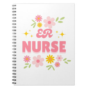 Carnet Infirmière Urgences Fleur Rétro