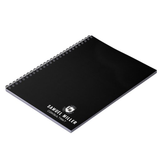 Carnet Initial Black and White Professional Monogram (Côté gauche)