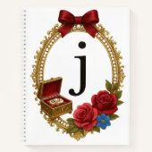 Carnet Initial J Personalized Gift Elegant Regency (Devant)