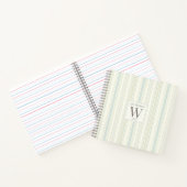 Carnet Initial Neutral Dusty Blue Stripe Rustic Farmhouse (Intérieur)