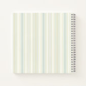 Carnet Initial Neutral Dusty Blue Stripe Rustic Farmhouse (Dos)