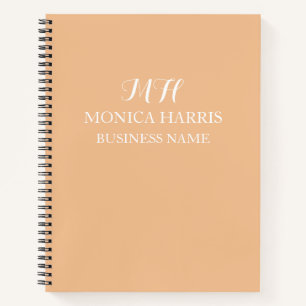 Carnet Initial professionnel orange monogrammé pour les e