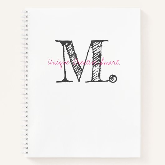 Carnet INITIAL Unique Creative Affirmation Mots Vrai (Devant)