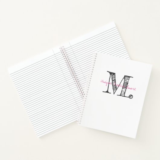 Carnet INITIAL Unique Creative Affirmation Mots Vrai (Intérieur)