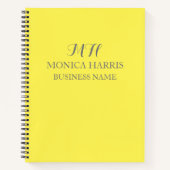 Carnet Initiale de monogramme jaune professionnel Affaire (Devant)
