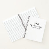 Carnet Initiale de monogramme noir professionnel pour les (Intérieur)