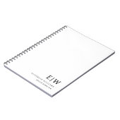 Carnet Initiale de monogramme professionnel blanc pour le (Côté gauche)