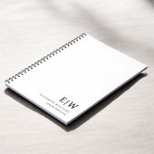 Carnet Initiale de monogramme professionnel blanc pour le