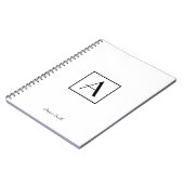 Carnet Initiale de monogramme professionnel noir et blanc (Côté gauche)