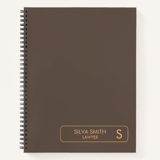 Carnet Initiale de monogramme tendance moderne profession (Devant)