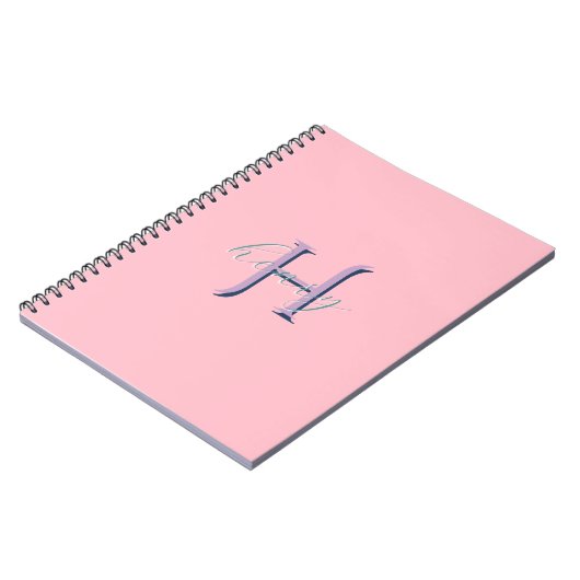 Carnet Initiale et nom personnalisés en rose (Côté gauche)