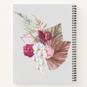 Carnet Initiale K brodée rose floral bohème (Dos)