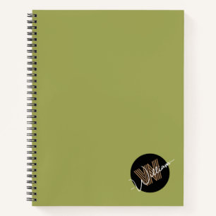 Carnet Initiale minimaliste personnalisée Cute avec nom
