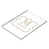 Carnet Initiale Monogramme Or Nom Or Blanc Tendance (Côté gauche)