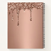 Carnet Initiale Monogramme Pailleté Or Rose Professionnel (Dos)