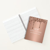 Carnet Initiale Monogramme Pailleté Or Rose Professionnel (Intérieur)