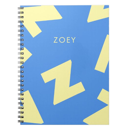 Carnet Initiale personnalisée moderne, lettre et nom pers (Devant)