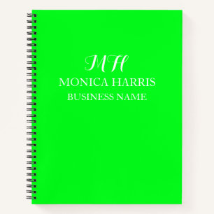 Carnet Initiale professionnelle néon vert Monogramme Entr
