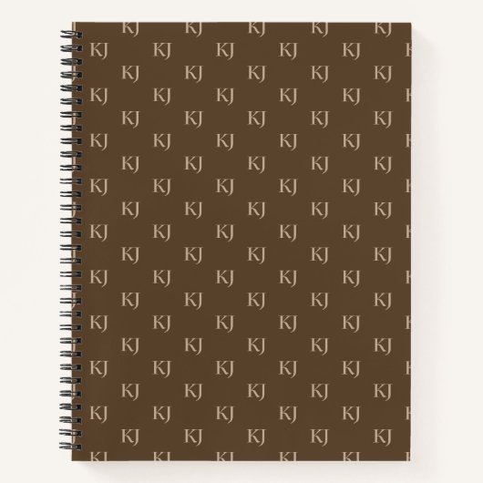 Carnet Initiales Brown et beige Motif (Devant)
