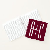 Carnet Initiales de couples simples | Blanc et bordeaux (Intérieur)