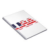 Carnet Initiales de logo USA avec drapeau américain (Côté Droit)