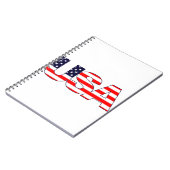 Carnet Initiales de logo USA avec drapeau américain (Côté gauche)