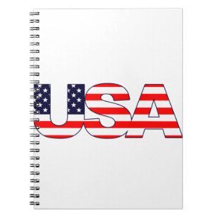 Carnet Initiales de logo USA avec drapeau américain