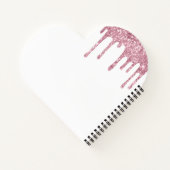 Carnet Initiales de monogramme à paillettes roses sur fon (Dos)