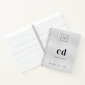 Carnet Initiales de monogramme argenté logo d'entreprise (Intérieur)