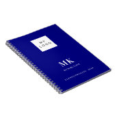 Carnet Initiales de monogramme bleu marine pour entrepris (Côté Droit)