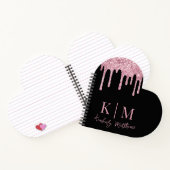 Carnet Initiales de monogramme de Parties scintillant ros (Intérieur)
