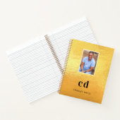 Carnet Initiales de monogramme de photo en or nom (Intérieur)